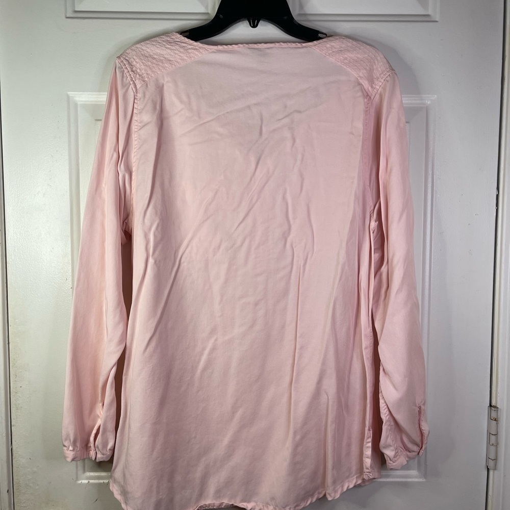 Eddie Bauer Tencel‎ Boho Pink Blouse size Large - Picture 4 of 6